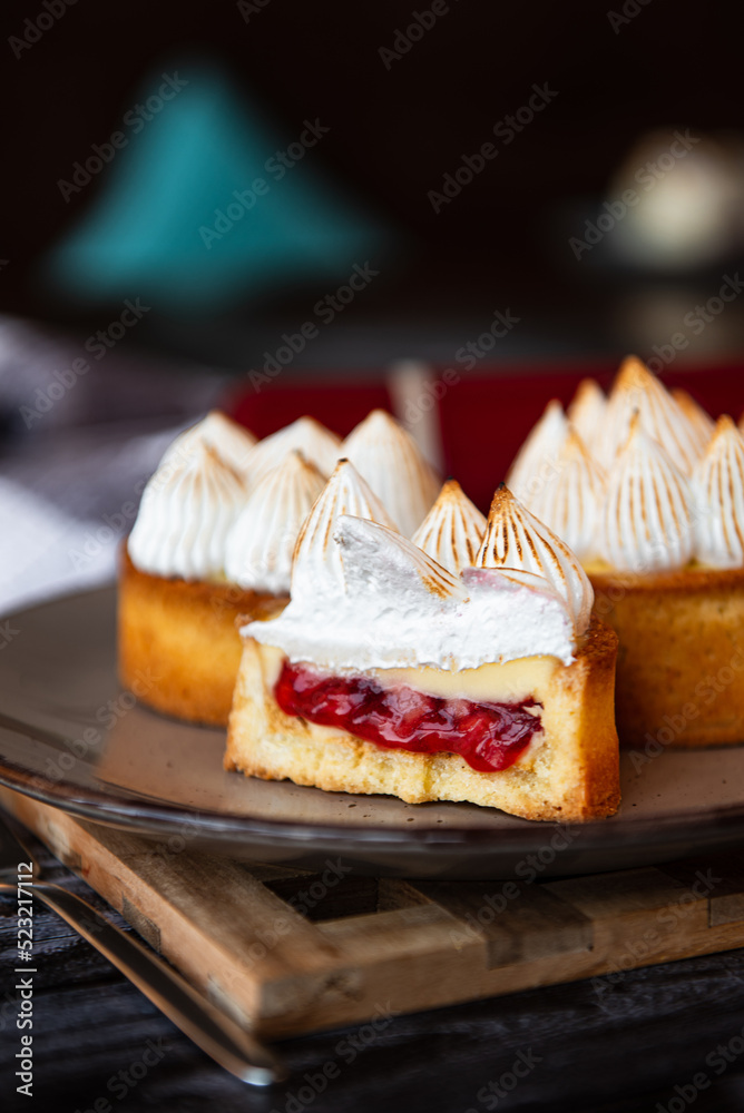 cake with strawberry jam