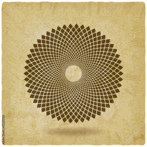 Sahasrara crown chakra is lotus flower on vintage background