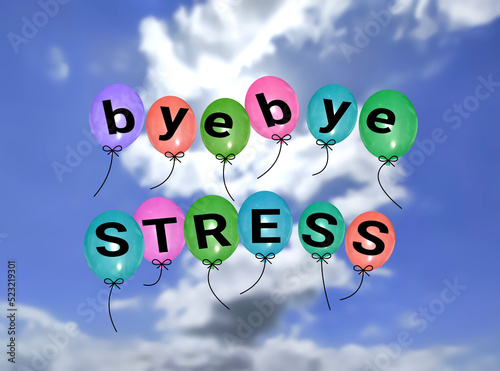 stress Bloons free in blur sky background image.
