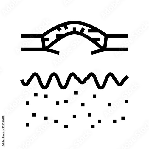 boxcar acne scar line icon vector. boxcar acne scar sign. isolated contour symbol black illustration