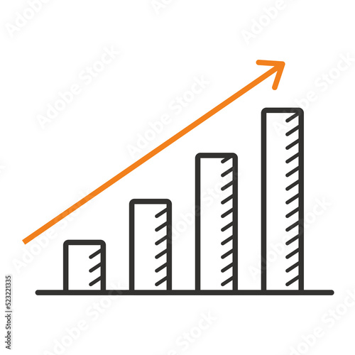 vector graphic of bitcoin chart rising