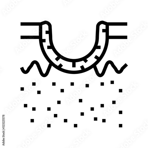rolling acne scar line icon vector. rolling acne scar sign. isolated contour symbol black illustration