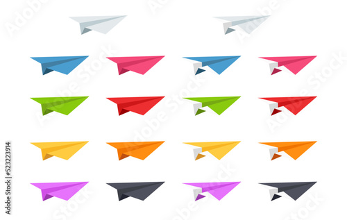 Colorful Origami paper plane. Startup, creative idea, business financial concept. Vector illustration for banner, poster, and background.