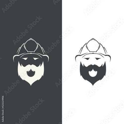 Retro mining logo with hard hat helmet. Perfect to use for Mining Company