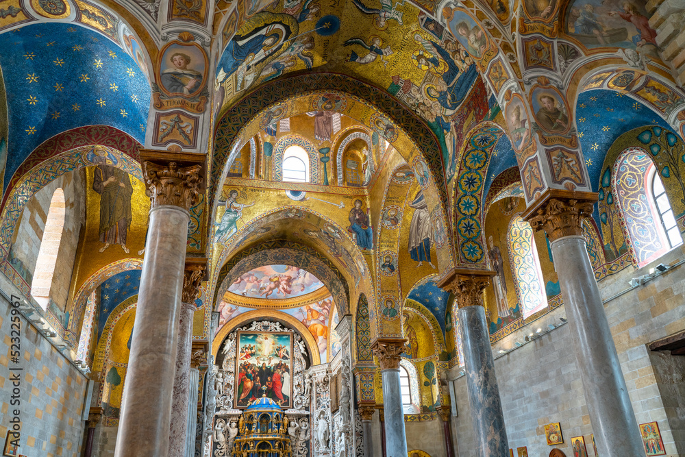 vault of a church in Palermo. Byzantine art