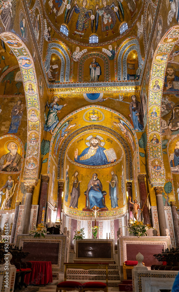 Byzantine art, interior of a church in Palermo