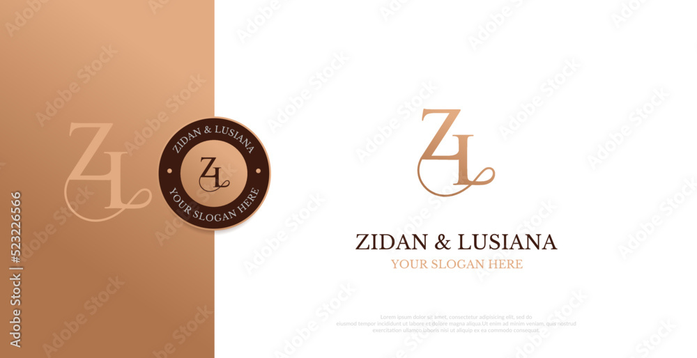 Initial ZL Logo Design Vector