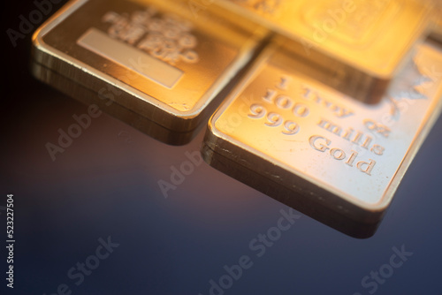 Gold bullion ingot bar photo