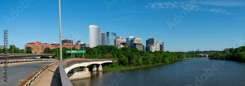 Arlington, Virgina - June 4, 2022: View of Downtown Arlington and Potomac River from the Theodore Roosevelt Bridge