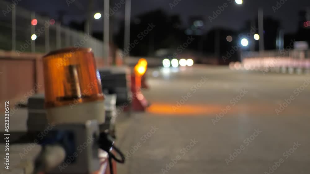 Traffic lights to indicate road construction at night Traffic lights to indicate road construction at night