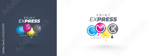 Printing template logo cmyk service polygraphy theme
