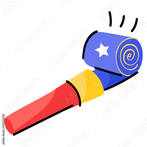 Check out doodle sticker of party popper 