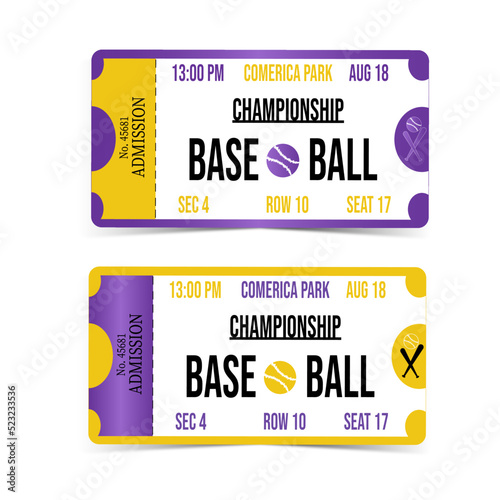Tickets for baseball championship. Tickets