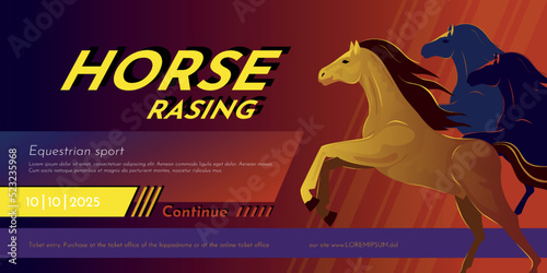 Fototapete Horse race poster