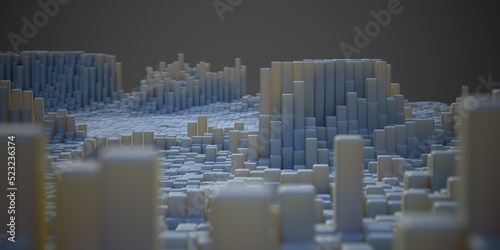 white polygonal abstract landscape computer generated background