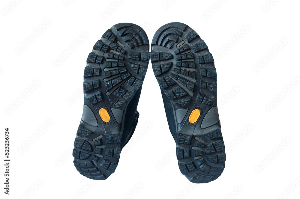 shoe sole on a white background. the concept of quality shoe soles. boot protector on light texture shoe sole on a white background. the concept of quality shoe soles. boot protector on light texture