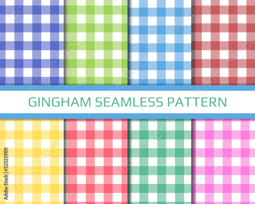 Traditional classic gingham pattern set