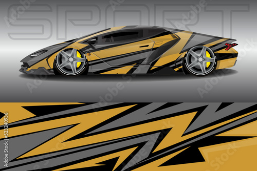 Car wrap graphic racing abstract background for wrap and vinyl sticker © Satya
