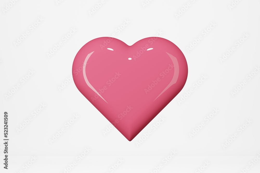 3d rendering heart icon heart symbol love. Vector illustration