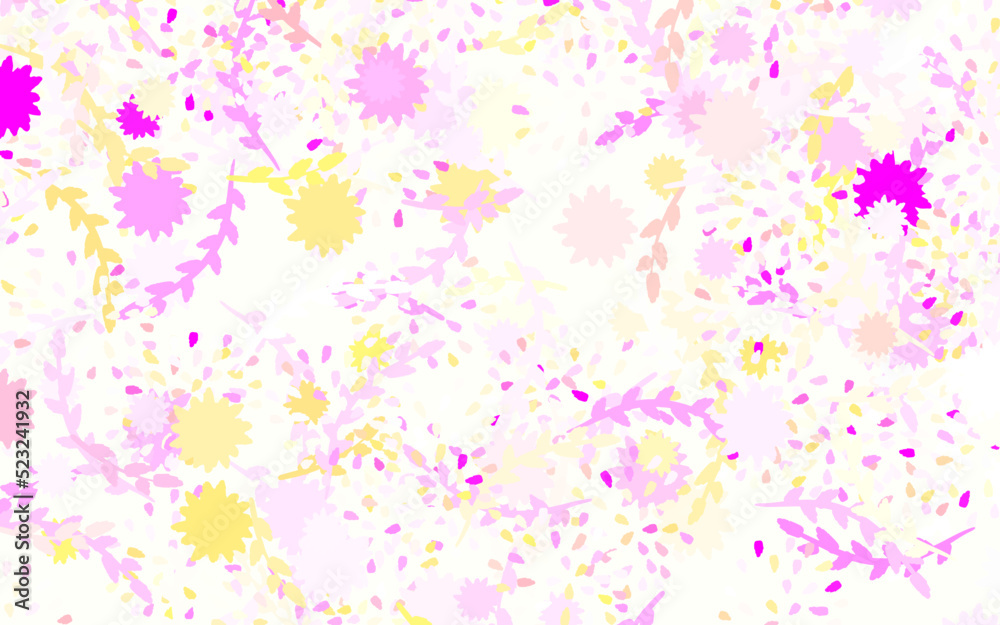 Light Pink, Yellow vector abstract backdrop with flowers