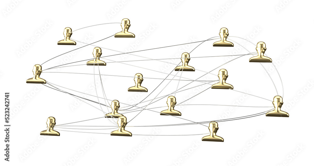 Naklejka premium Global network. Blockchain. 3D illustration. Neural networks and artificial intelligence. Abstract
