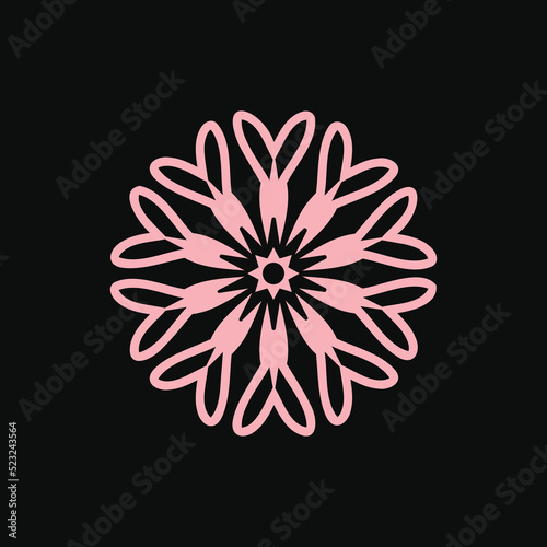 pink flower on a black background