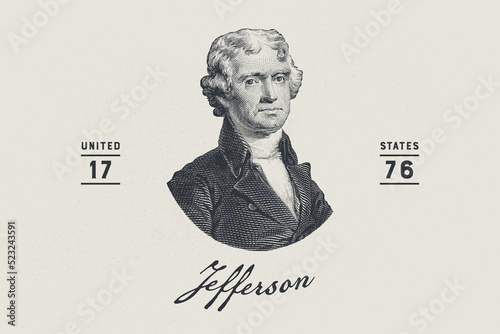Thomas Jefferson | Farmhouse | Print | EPS10 photo