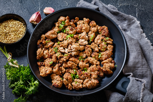 fried Italian sausage of freshly ground pork meat