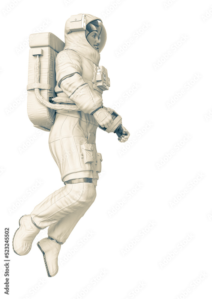 astronaut space walking in a white background astronaut space walking in a white background