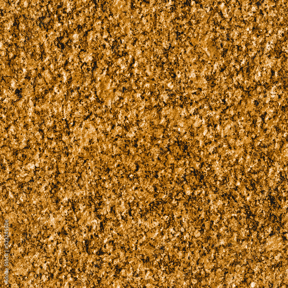 Golden granite texture. Seamless pattern. Grained stone grunge ocher colored background. Closeup.