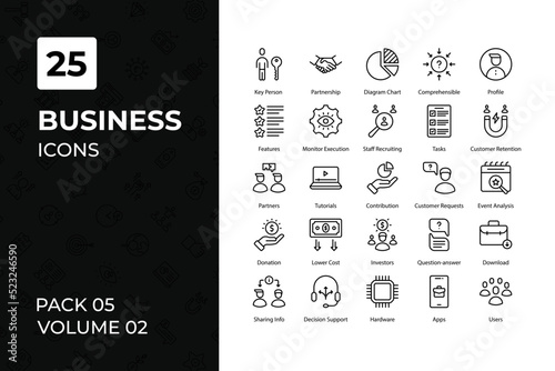 Business icons collection. Set contains such Icons as business man, teamwork, office, finance, and more