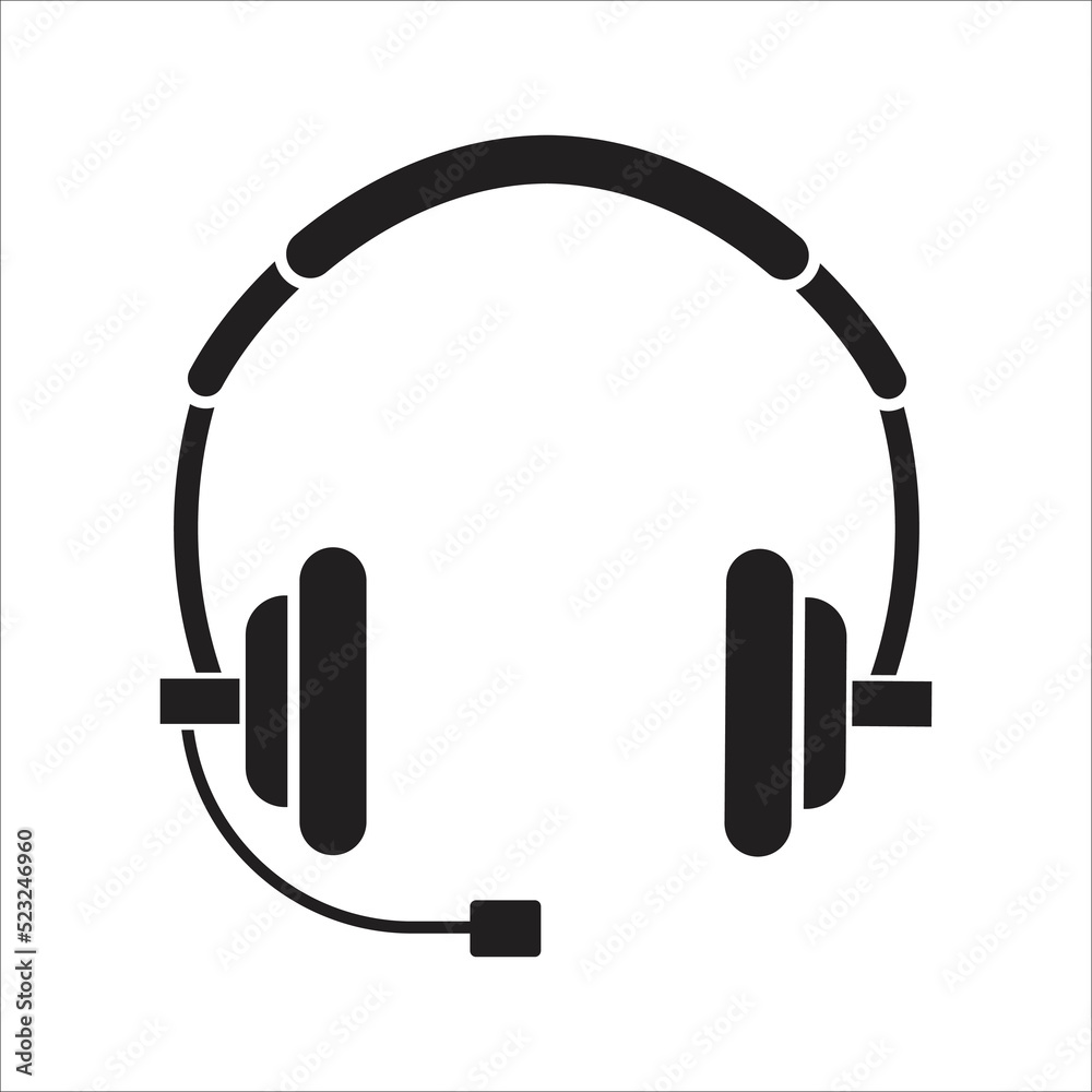 headset icon vector design template