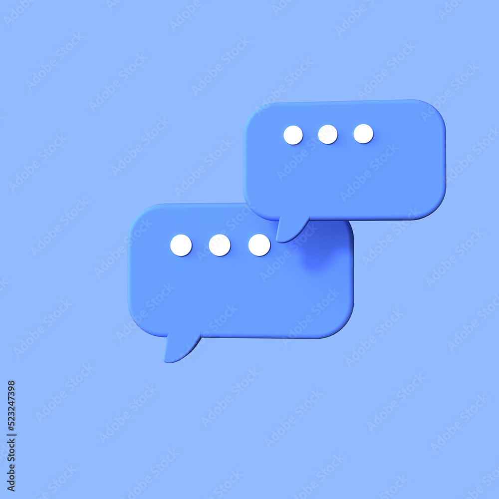 3d minimal blue bubbles chat icon transparent background messages icon 3d rendering illustration 3d minimal blue bubbles chat icon transparent background messages icon 3d rendering illustration