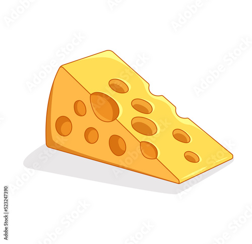 Piece of cheese with holes Maasdam