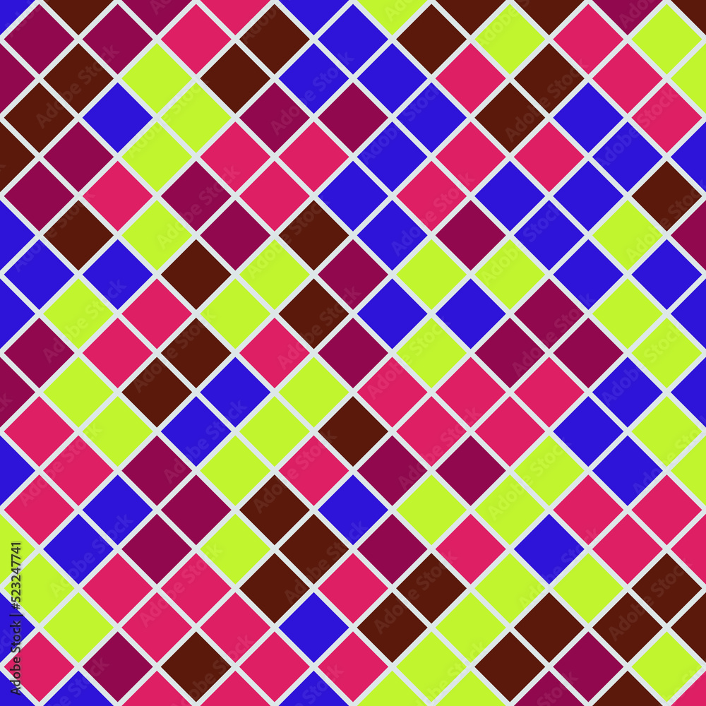 Color Rhombus tile tessellation pattern illustration Color Rhombus tile tessellation pattern illustration