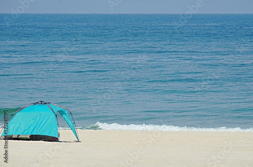 Tent on the beach by the sea