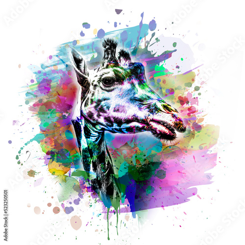 giraffe head with creative ...