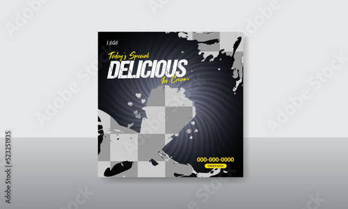 Special and Delicious Ice Cream social media post Design  photo