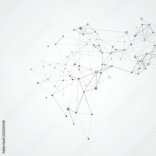 Vector connect lines and dots. Polygonal template for technology and biology presentation or report