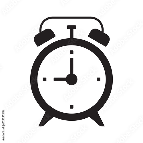 Alarm sleep clock ringing icon | Black Vector illustration |