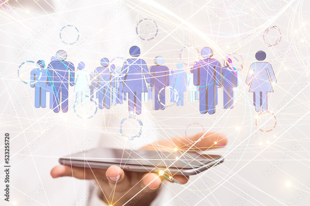 Global network. Blockchain. 3D illustration. Neural networks and artificial intelligence. Abstract  3d