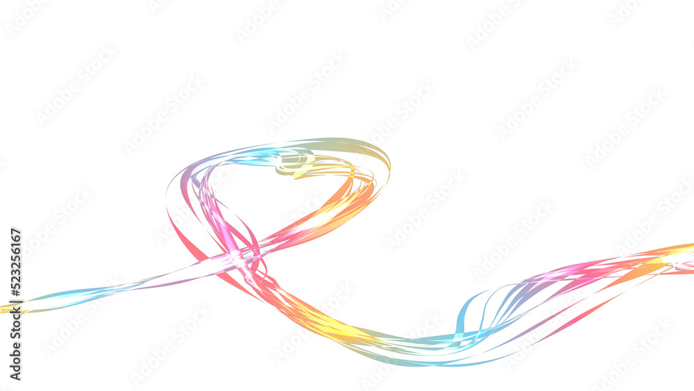 Semi-transparent rainbow colored ribbon overlay isolated on transparency Semi-transparent rainbow colored ribbon overlay isolated on transparency