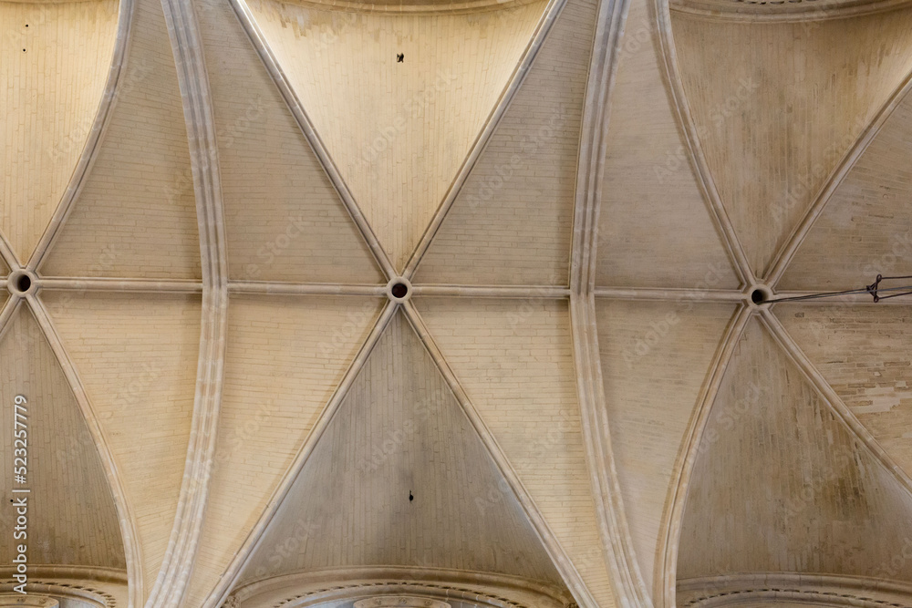 Interior cathedral of Burgos, Castilla, Spain, details of architecture, sculpture and altarpieces.