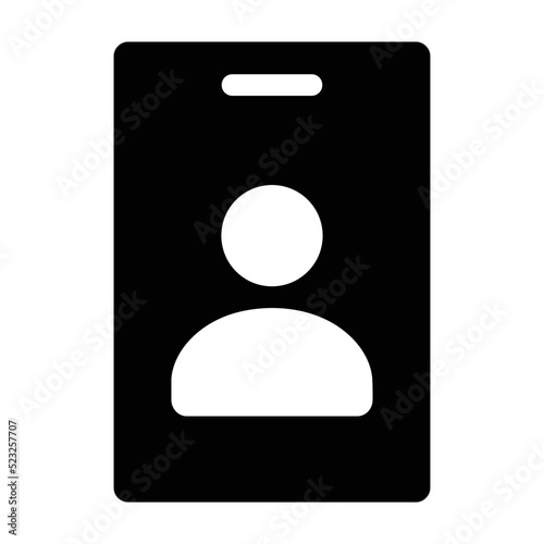 Access badge or work ID card flat vector icon for business apps and websites