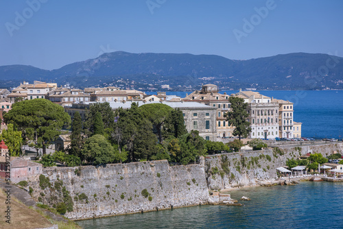 View from Old Venetian Fortress in Corfu city on Corfu Island, Greece