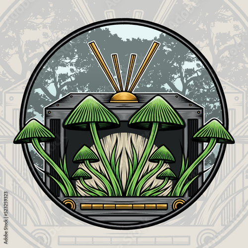 Fungus Inside the TV Vector