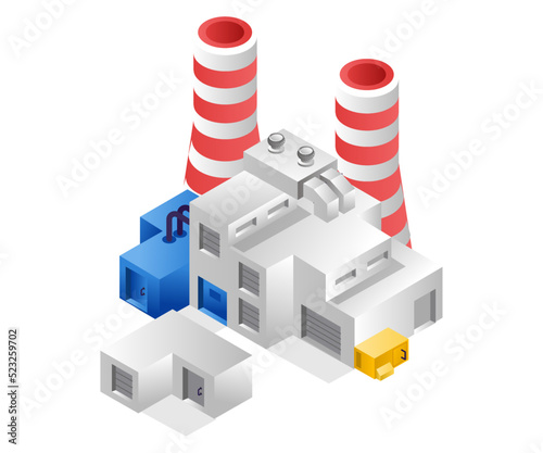 Industrial factory with Chimney