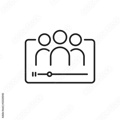 thin line group chat icon like virtual meeting