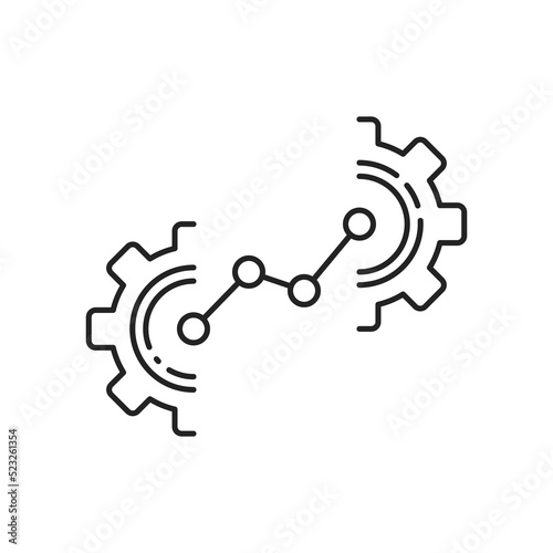 gear like insight for success black thin line icon