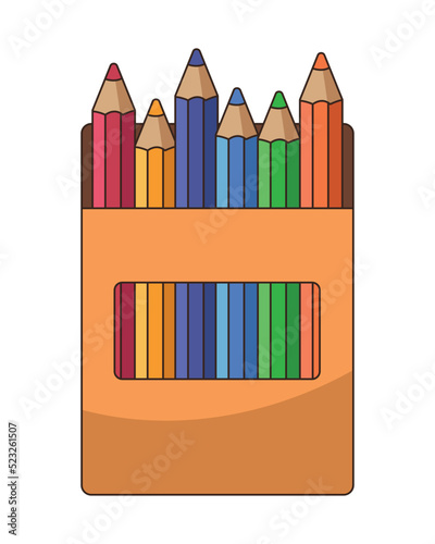 colors pencils packing box